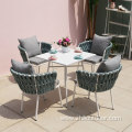 Outdoor Garden Rope Wicker Chairs Table Set Furniture